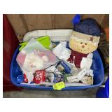 TOTE WITH ASSORTED CHRISTMAS Dï¿½COR, LIGHTS, ORNAME