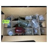 BOX WITH ASSORTED DRINKING GLASSES, STEMMED GLASSW