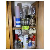 GROUP OF COFFEE MUGS, JARS, ETC