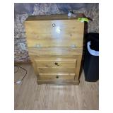 3 DOOR WOODEN STORAGE BIN, 23 IN X 12 IN X 35 IN