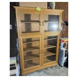 4 DOOR WOODEN DISPLAY CABINET, 52 IN X 14 IN X 72