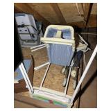 REMAINING CONTENTS OF ATTIC, VINTAGE STROLLER, CAR