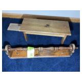 WOODEN STEP STOOL AND TOWEL RACK