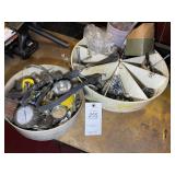 GROUP OF FASTENERS, TAPE MEASURE, ASSORTED FASTENE