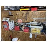 CONTENTS OF BOTTOM LEFT SHELF IN SHED INCLUDING CH