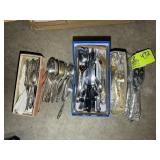 GROUP OF MISC FLATWARE, SOME SILVER PLATE