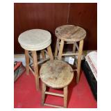 GROUP OF 3 BAR STOOLS, 21 IN UP TO 29 IN SEAT HEIG