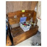 WOODEN BENCH WITH STORAGE, 48 IN X 18 IN X 45 IN