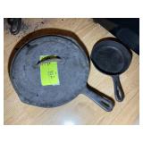 CAST IRON FRYING PAN WITH LID NO 8 10 5/8 IN AND S