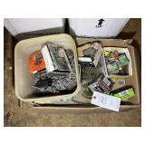 BOX OF MISCELLANEOUS FASTENERS, NAILS, ETC