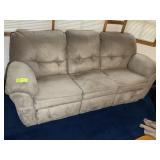 MICROSUEDE RECLINING SOFA, APPROX 89 IN LONG