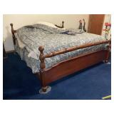 KING SIZE BED FRAME, HEAD AND FOOT BOARDS, SIDE BO