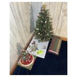 GROUP OF CHRISTMAS DECOR, SMALL TREES 10 IN AND 24