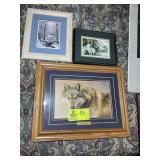 GROUP OF FRAMED AND MATTED WOLF THEMED PRINTS , 10