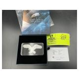 HUNTERS OF THE SKY BALD EAGLE SHAPED COIN, 3.5 IN