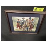 TWO FRAMED AND MATTED PRINTS, THE ENEMY IS THERE 1