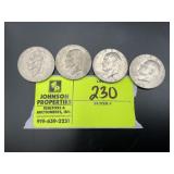 GROUP OF 4 EISENHOWER BICENTENNIAL ONE DOLLAR COIN