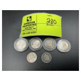 GROUP OF NICKELS INCLUDING, BUFFALO NICKEL DATE NO