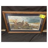 FRAMED AND MATTED PRINT, TITLED CANNONS AND COMPAS