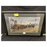 FRAMED AND MATTED PRINT, TITLED THE REVIEW AT MOSS