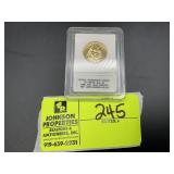 2007 JAMES MADISON 24K GOLD ENRICHED COIN, IN PROT