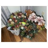 LARGE GROUP OF ARTIFICIAL WREATHS AND ARRANGEMENTS