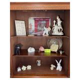 CONTENTS OF CHINA CABINET, DECORATIVE ITEMS, RABBI