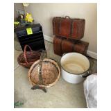 DECORATIVE ITEMS, ENAMEL POT, LETTER HOLDER, BOXES