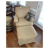 UPHOLSTERED ARM CHAIR BY FAIRFIELD AND MATCHING OT