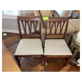 PAIR OF DINING CHAIRS, UPHOLSTERED SEATS