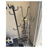 GROUP OF METAL STANDS, COAT RACK APPROX 68 IN TALL
