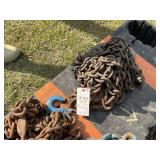 Group of chains some with hooks