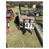 Small steel deck single axle trailer wood side, 44