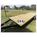 Double axle flat bed trailer homemade, 70inx23.5ft
