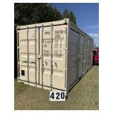 20ft shipping Container double doors on end. Two s