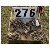 Group of 5 3/8in x 20ft double hook chains