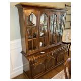 APPEARS TO BE CRESENT MFG, TWO PIECE CHINA CABINET