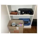 GROUP OF OFFICE RELATED ITEMS, CD'S AND CASES, PAN