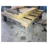 WOODEN CART COURTS ON DOLLIES 36 INCHES SQUARE AND