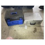 ONE METAL AND ONE PLASTIC STORAGE BOXES