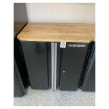 HUSKY 2 DOOR TOOL CABINET WITH WOOD WORK TOP, 28 I
