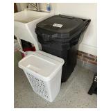 SEARS ROLLING TRASH CAN AND LAUNDRY HAMPER