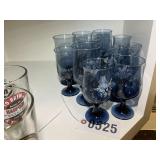 GROUP OF PFALTZGRAFF BLUE GLASS STEMMED GLASSWARE,