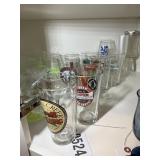 GROUP OF BEER GLASSES