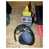GROUP OF WHEEL CHOCKS, BLOWER, ETC