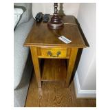 ONE DRAWER WOODEN SIDE TABLE, 17 IN X 25 IN X 24 I
