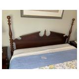 QUEEN SIZE BED, HEAD BOARD AND METAL FRAME