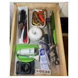 DRAWER WITH SKEWERS, MEAT TENDERIZER, ETC