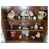 CONTENTS OF SECRETARY DESK, DECORATIVE ITEMS, FIGU