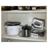 GROUP INCLUDING CROCK POTS AND HAND MIXER